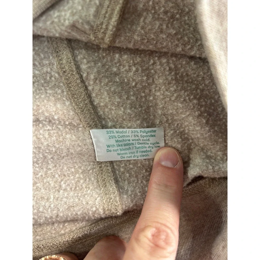 Criquet Quarter Zip Pullover Mens XL Tan Heathered Greenbrier Modal‎ Blend Soft